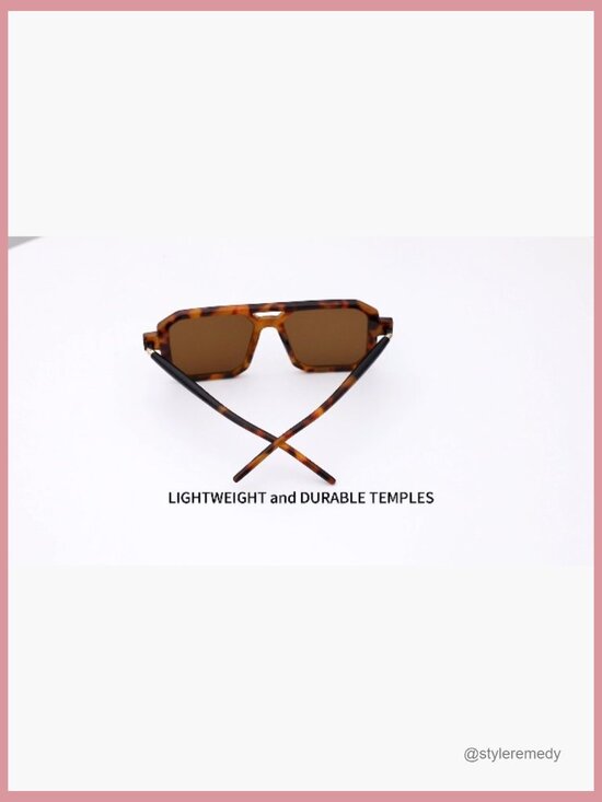 Vintage 70s Aviator Sunglasses Square Frame UV400 Protection Composite